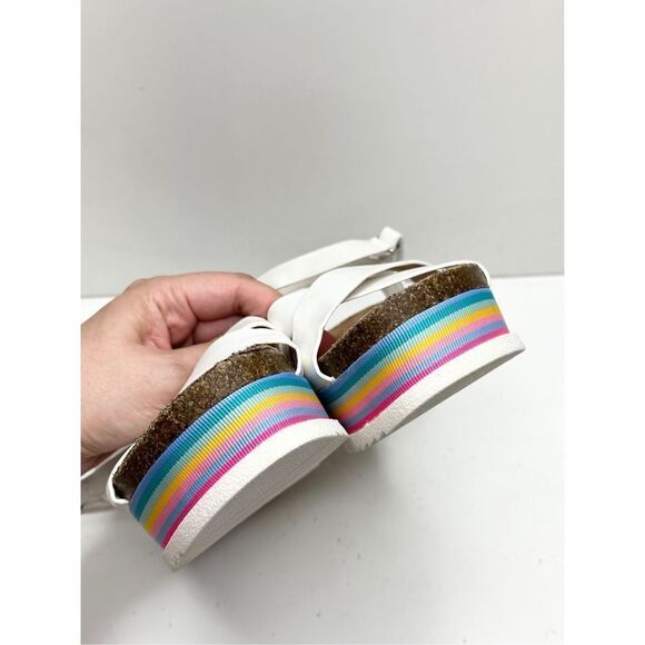 Jellypop Sandals Girls Size 4 White Multicolor Platform Open Toe - Picture 8 of 10